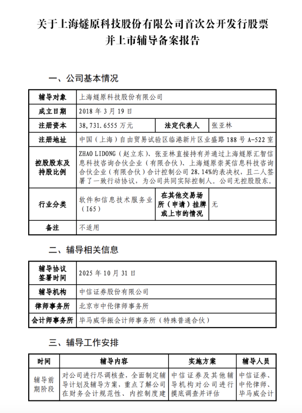 优配配件助手 燧原科技更换上市辅导券商，称继续推进科创板IPO